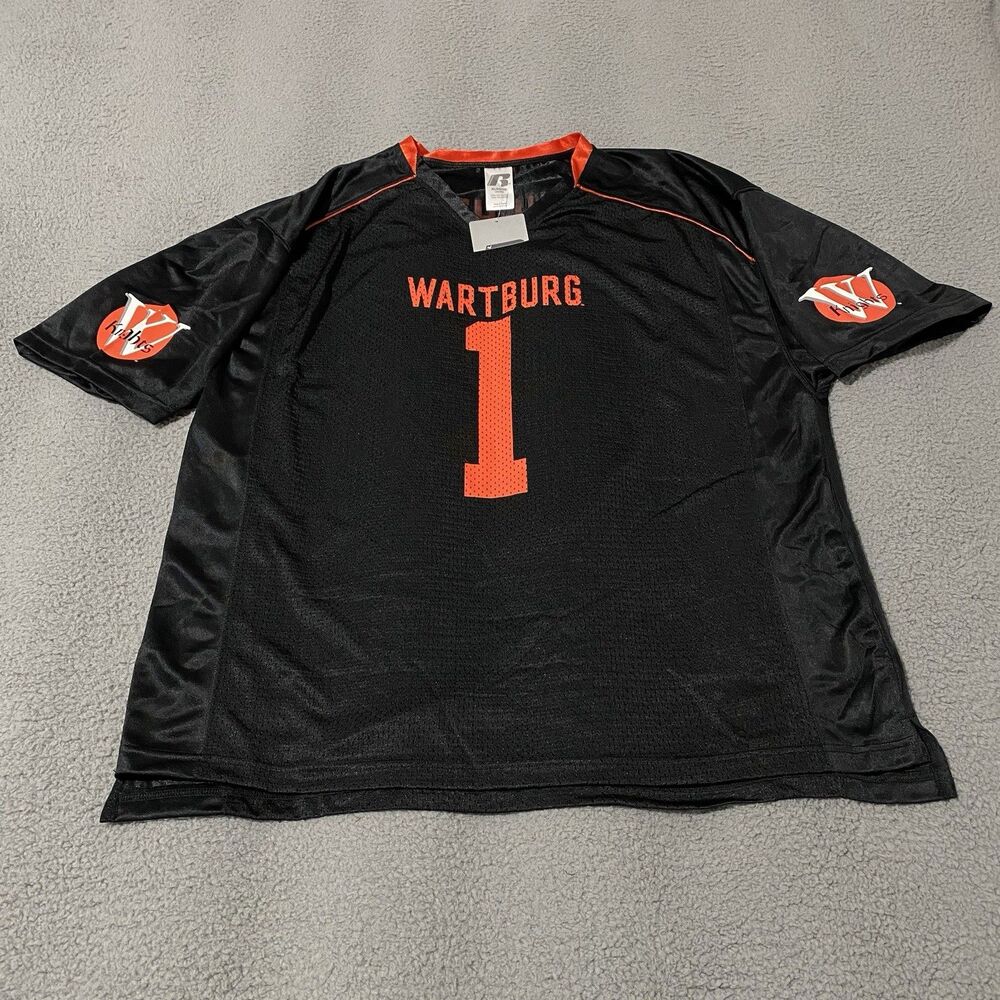 Wartburg College Knights Football Jersey Mens XL Black Red Russell Athletic NEW